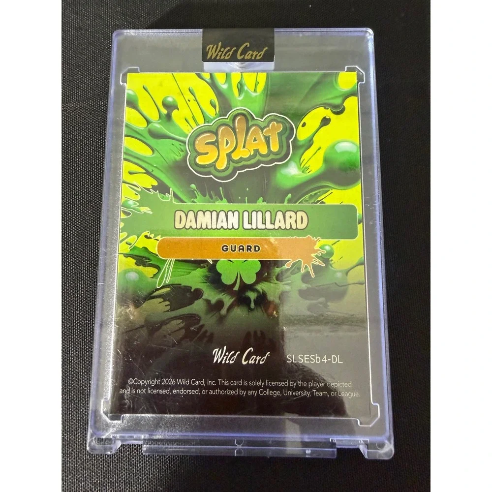 Wild Card Damian Lillard Splat Card Standard Green‎ Excellent 1/5 Rare Parallel